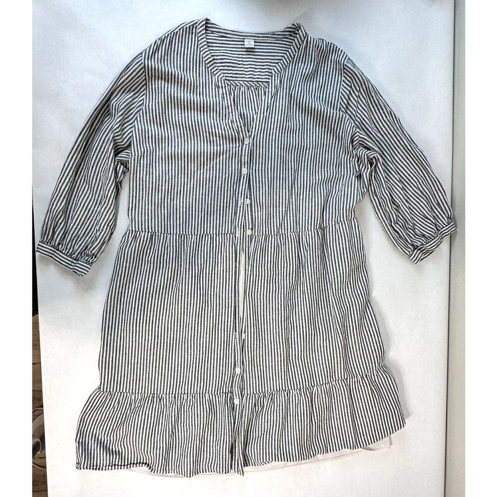Summer Comfort Dress Rayon / Cotton / Linen Blend Stripes Old Navy - Size XXL